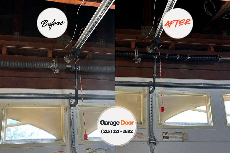 Before and after: garage door repair Fairfax, IA